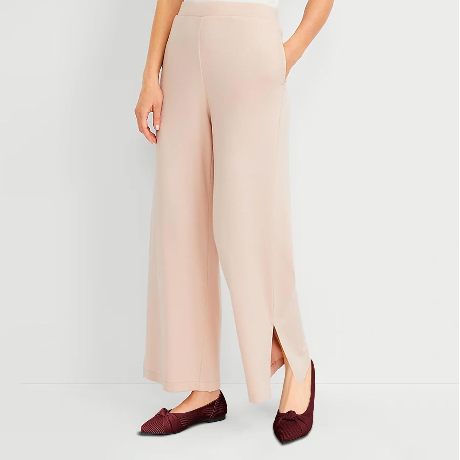 Women's Flats Shoes Comfortable Dressy Pointed Toe Knit Washable Ballet Flat - Image 2