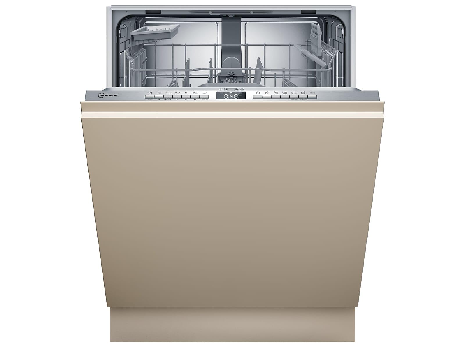NEFF S153ITX01E, N 30, lavavajillas inteligente totalmente integrado, 60 cm, cajón para cubiertos, sistema de cesta Flex I, programa favorito, fuerte rendimiento de limpieza, apertura automática de