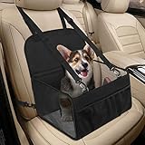 【Ideale Größe】 Hundeautositz Größe: 40cm * 30cm * 25cm, bitte messen Sie Ihr Haustier vor dem Kauf nach der Größe des Haustieres. Der Rückengurt ist 35 Zoll groß, er ist für die meisten Autos geeignet, aber nicht für Autos wie SUV oder Truck. Es passt gut für kleine Hunde.