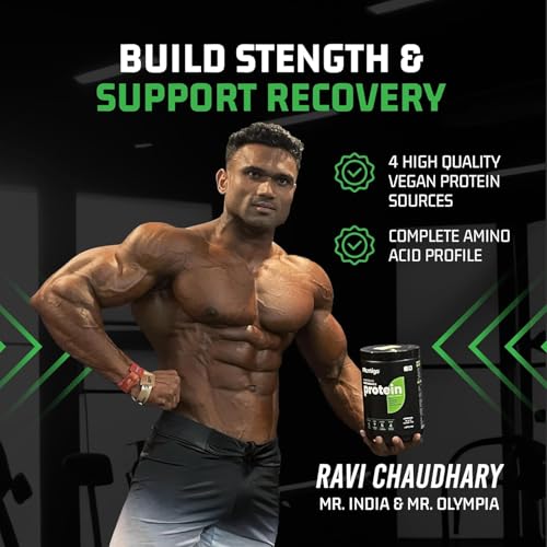 Image of Plantigo Clean Plant Protein Powder | No Preservatives, No Banned Substances | Super Protein Blend - Pea, Brown Rice, Flax | Vegan Green Protein For Men, Women (Cappuccino Coffee - 1 kg x Pack of 2)