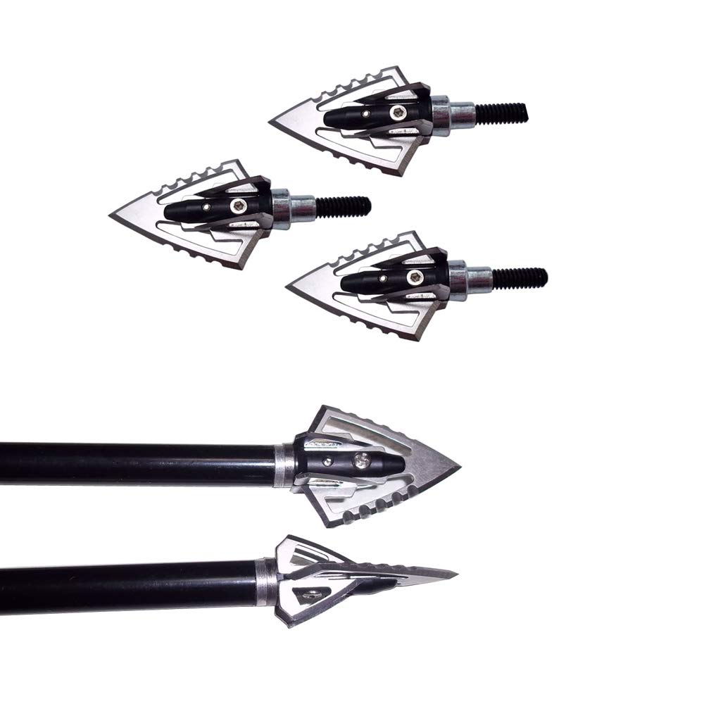 Flèches Tir à l'Arc 100 Grain Broadheads Pointes de Chasse pour Arc