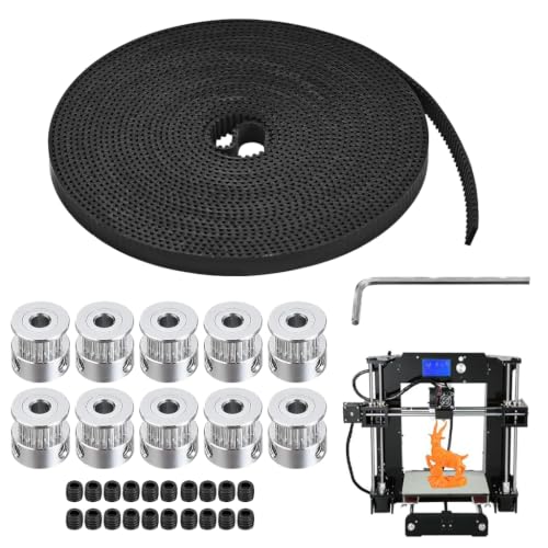 Image of Serplex 8pcs GT2 Timing Belt Pulley Kit Rubber Belt