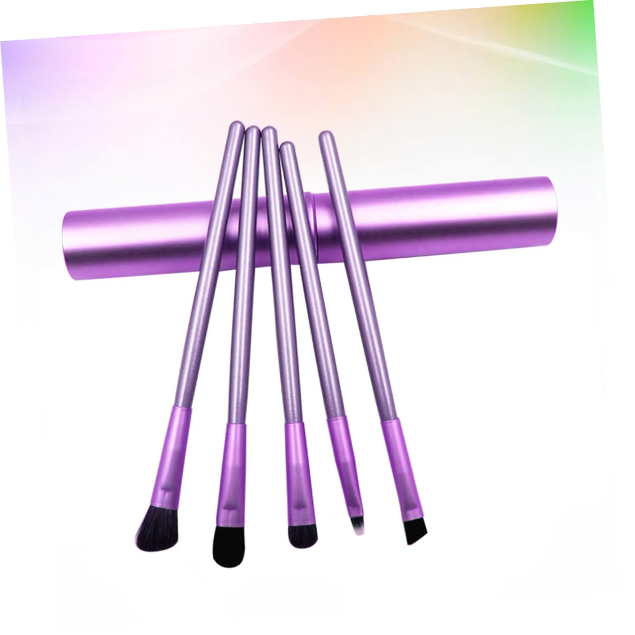 Ipetboom Makeup Brush Set 5-piece Eye Shadow Kit Long Handle Natural Look Daily