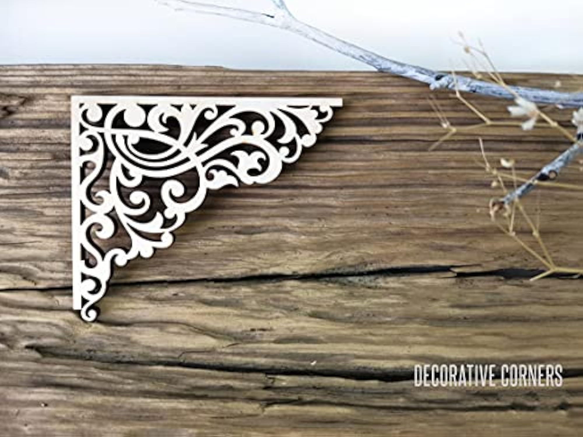 Floral Corner Cutouts MDF Decorative Wooden Brackets