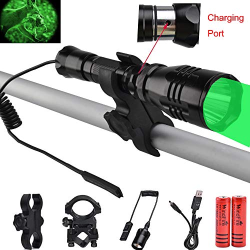 WINDFIRE 350 Lumens Cree Green LED Hunting Flashlight 400 Yards Long Range Hunting