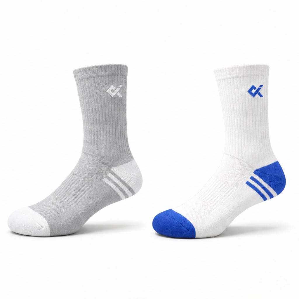 kniton Sports Socks for Men & Women | Alpha Edition | Breathable Cotton Gym & Everyday Crew Socks | Arch Support | Free Size UK 6-9-picture-50