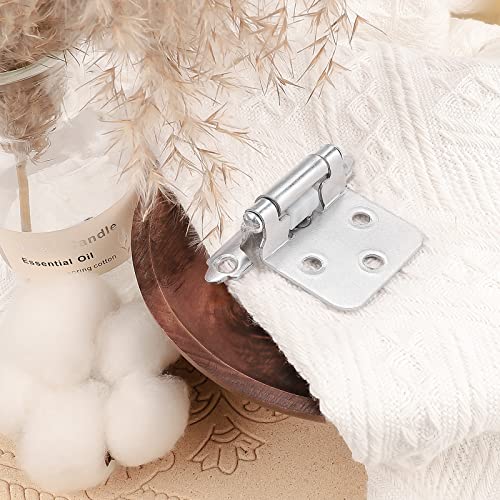 20 Pair (40 Pcs) Knobelite Variable Overlay Cabinet Hinges, Polished Chrome Hinges For Kitchen Cabinets - Decorative Self Closing Cupboard Hinges Flush Mount #TOP5