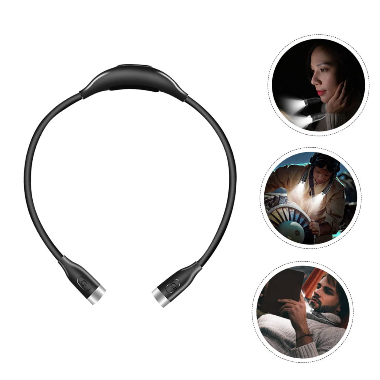 VILLCASE Neck Light USB Rechargeable Reading Lamp for Bed Comfortable Hands Torch for Reading Outdoor Activities and Night Running Ergonomic Design High Brightness Led Beads