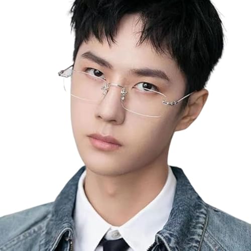 [88flix] リムレス メガネ クリアメガネ ブルーライトカット 度無し スクエア フチなし パソコン用 スマホ用 男女兼用のサムネイル