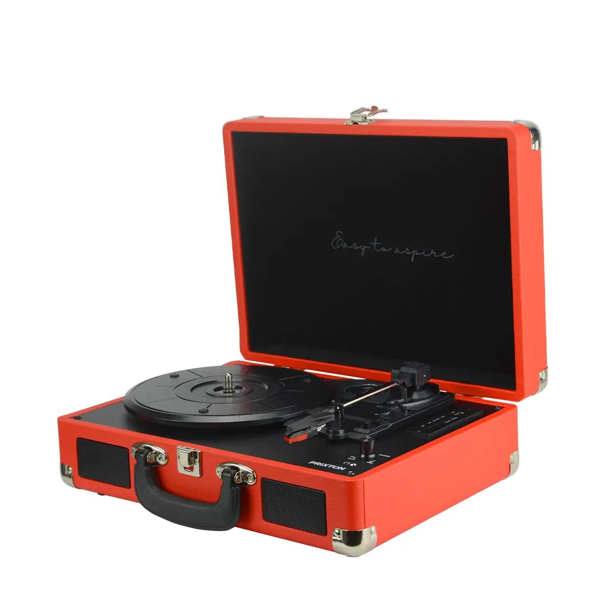 PRIXTON Giradischi in Vinile Vintage VC400 Lettore Bluetooth USB 2 Altoparlanti Rosso