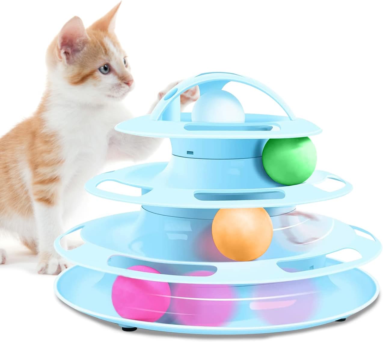 Interactive Cat Toy, Cat Balls Trackball, Cat Play Tower Toy, Pet Cat