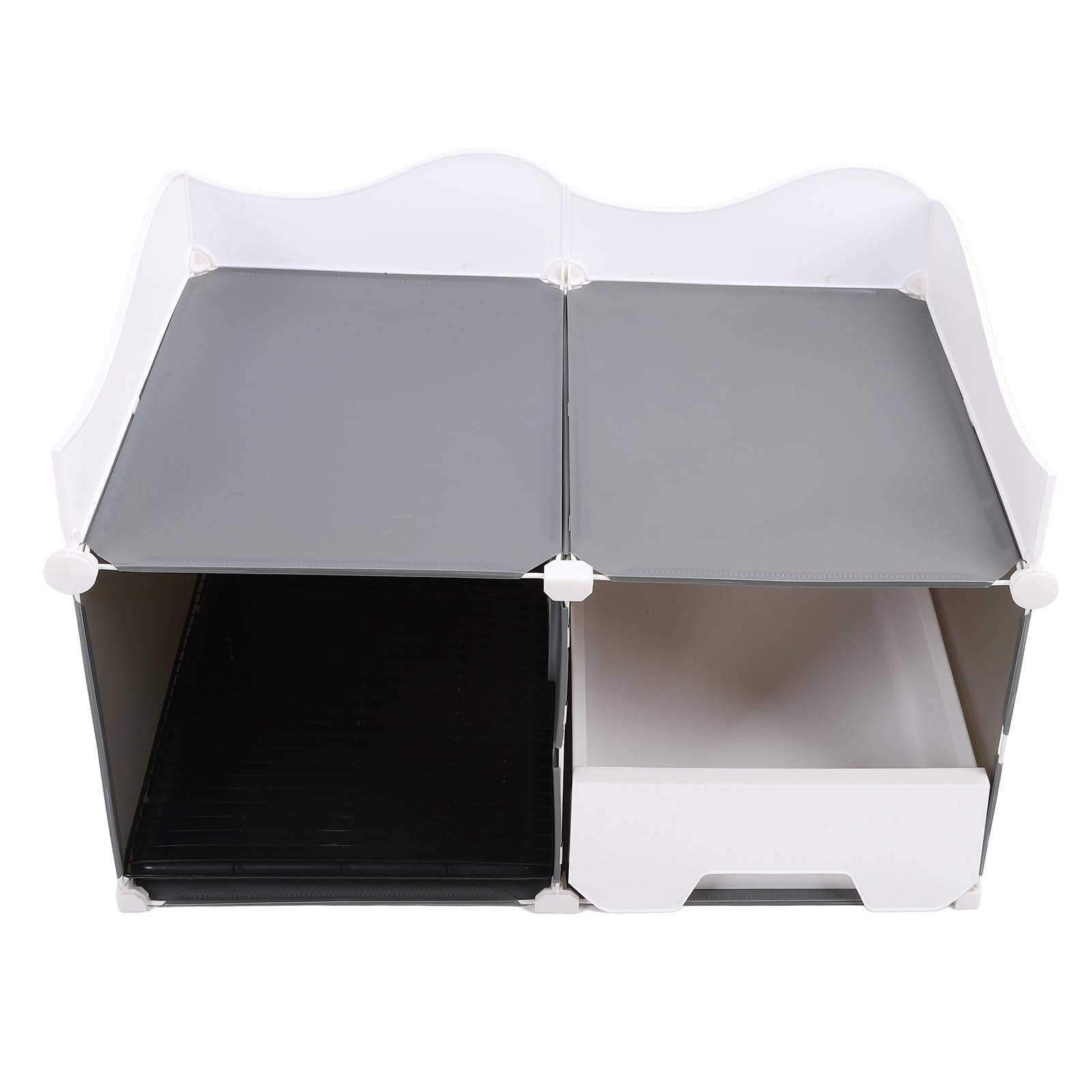 Geschlossene Katzenstreu Box mit Splash Guard Schublade | Mit Duft Kontrolle überdachte Wurf Box für Katzen im Innenbereich | Abnehmbarer Deckel Kitty Litter Box mit Matte, groß (Grau)