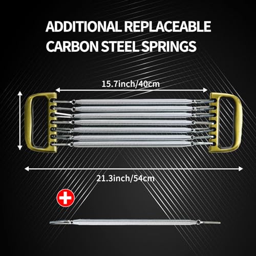 Expansor de pecho con 7 resortes desmontables para fitness en casa, mango de aleación de aluminio y resortes de ejercicio para entrenamiento muscular y culturismo