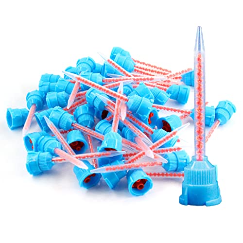 100Pcs Blue/Orange 10:1 High Performance Dental Impression Mixing Tips, Hp T-Style Tips (10:1 Blue&Orange) #TOP21