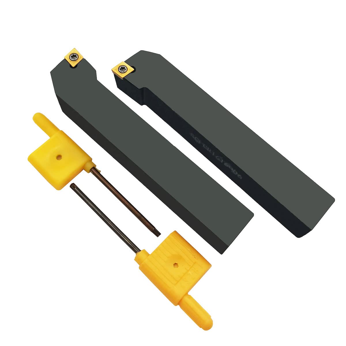 5/8"/16mm Shank Indexable Carbide Turning Tool Insert Holder Set 2pcs SCLCR1616H06 SCLCL1616H06 Metal Lathe Cutting Tools with 2pcs CCMT21.51 CCMT060204 Indexable Carbide Turning Insert Blade