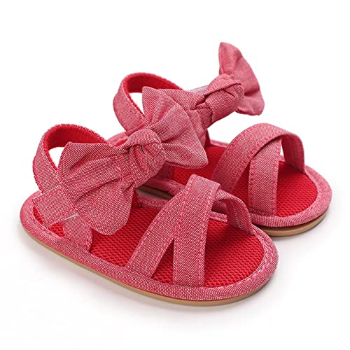 Summer Children Baby Toddler Shoes Girls Sandals Flat Bottom Light Open Toe Solid Color Bow Back Strap Sandals Baby2