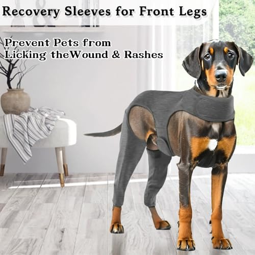 Hoclauho Hundeschutzanzug Nach OP mit Leckschutz Body für Hinterläufe Alternative zum E Kragen, OP Wundschutz Genesungshilfe ideal für postoperative Pflege Mobilitä
