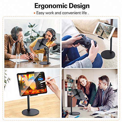 Tablet Stand Holder, Boxeroo Tablet & Phone Holder Stand with Adjustable Height & 360° Rotating, Desktop Tablet Stand for iPad Mini/iPhone/Switch/Samsung Galaxy Tabs/E-Reader and More(4.7-12.9'')