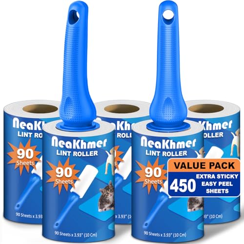 Brosse Anti Poils Animaux 540 Feuilles très adhésives - Extra Collant Rouleau adhesif Vetement, Brosse Adhesive Poils Animaux (5)