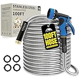 Lefree 100ft Metal Garden Hose - Heavy Duty 304...