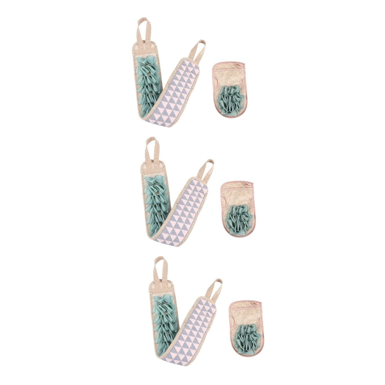 minkissy 6 Piezas Toalla De Baño Depurador De Esponja De Masaje Para El Cuerpo Guantes De Masaje Exfoliante Esponja Corporal Proposito Doble Cinturón De Baño Poliéster Algodón