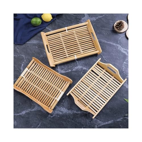 LICONG-2020 Serving Tray Household Wooden Tray Rectangular Dining Tray Nordic Tea Tray Outdoor Vegetable Barbecue Tray Afternoon Tea Party Dessert Tray Decorative Tray - Image 4