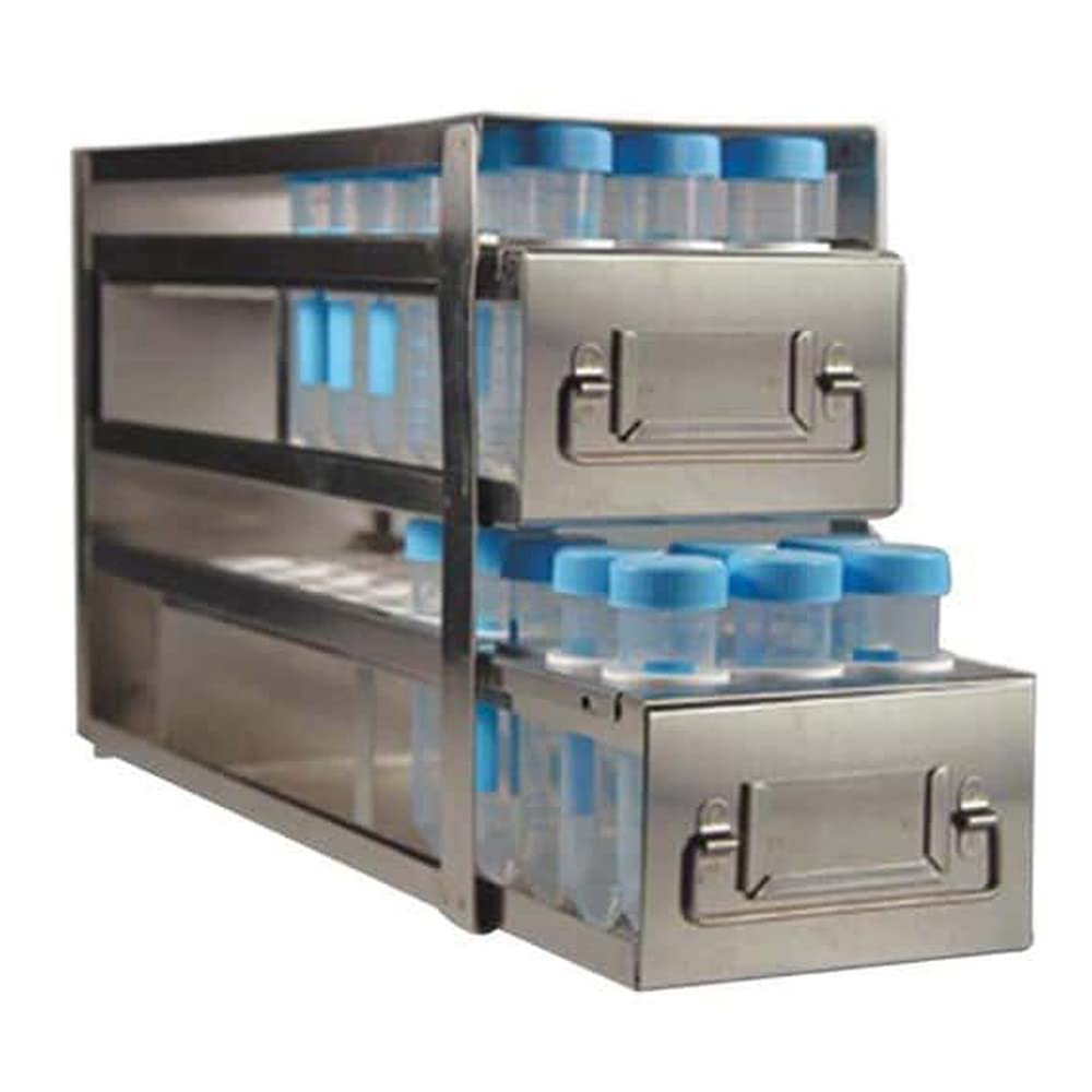 Argos R5078A Upright Freezer Rack with Drawer For 50mL Centrifuge Tubes - Holds 78 Tubes, 22" Length x 9-15/16" Width x 5-1/2" Height