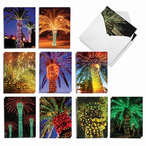 Cartes de vœux palmiers et enveloppes Holiday Palms pour accompagner vos cadeaux