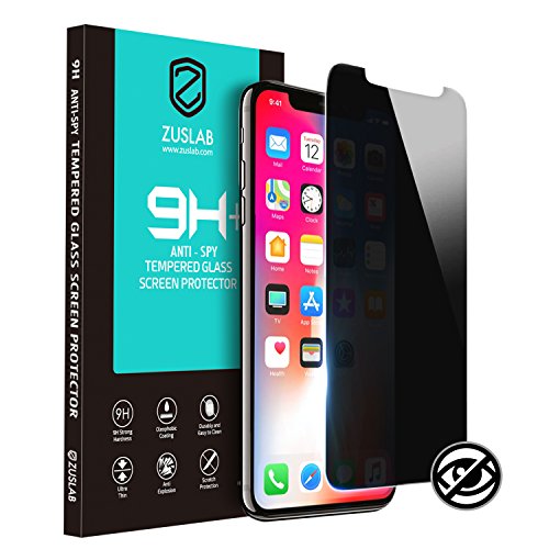 ZUSLAB Privacy Screen Protector Compatible with Apple iPhone Xs/iPhone X/iphone 11 Pro, 9H Hardness Tempered Glass Anti-Spy Anti-Scratch Anti-Fingerprint Screen Film