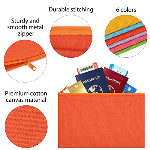 Image of 12 Pieces Cotton Canvas Makeup Bag, Multipurpose Cosmetic Bag with Zipper Travel Toiletry Pouch, Blank DIY Craft Bag (Multicolored B, XL)