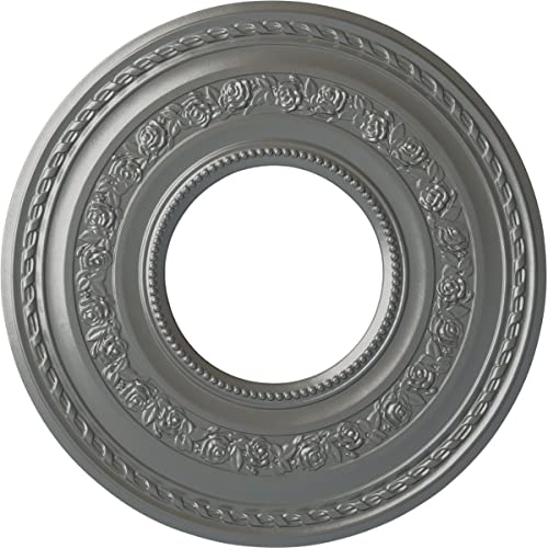 29 3/8"OD x 11 5/8"ID x 1 1/8"P Anthony Ceiling Medallion (Fits Canopies up to 11 5/8"), Hand-Painted Silver