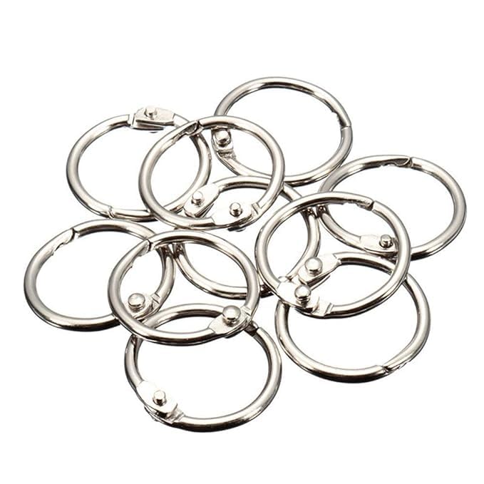 KRAFTMASTERS 25mm Loose Leaf Binder Ring Key Chain Key Rings Card Ring Stainless Steel(10pcs)-picture-32
