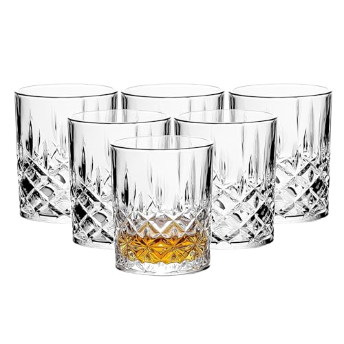 binsakao Lot de 6 verres à whisky à l'ancienne - 325 ml - Pour scotch, bourbon, liqueur et cocktail - Transparent