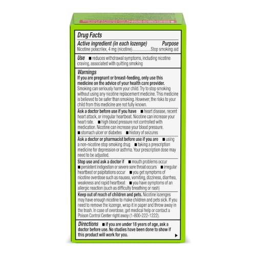 Amazon Basics Nicotine Polacrilex Mini Lozenge, 4 mg (Nicotine), Stop Smoking Aid, Mint Flavor, 27 Count (Previously Amazon Basic Care) - image 9