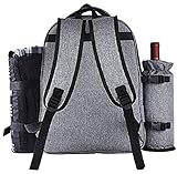 Picknicktasche Picknickkorb Tote Picknickrucksack für 4 Personen Set Pack mit isoliertem wasserdichtem Beutel für Familien Outdoor Camping für Trip/Picknick/Sport/Flug