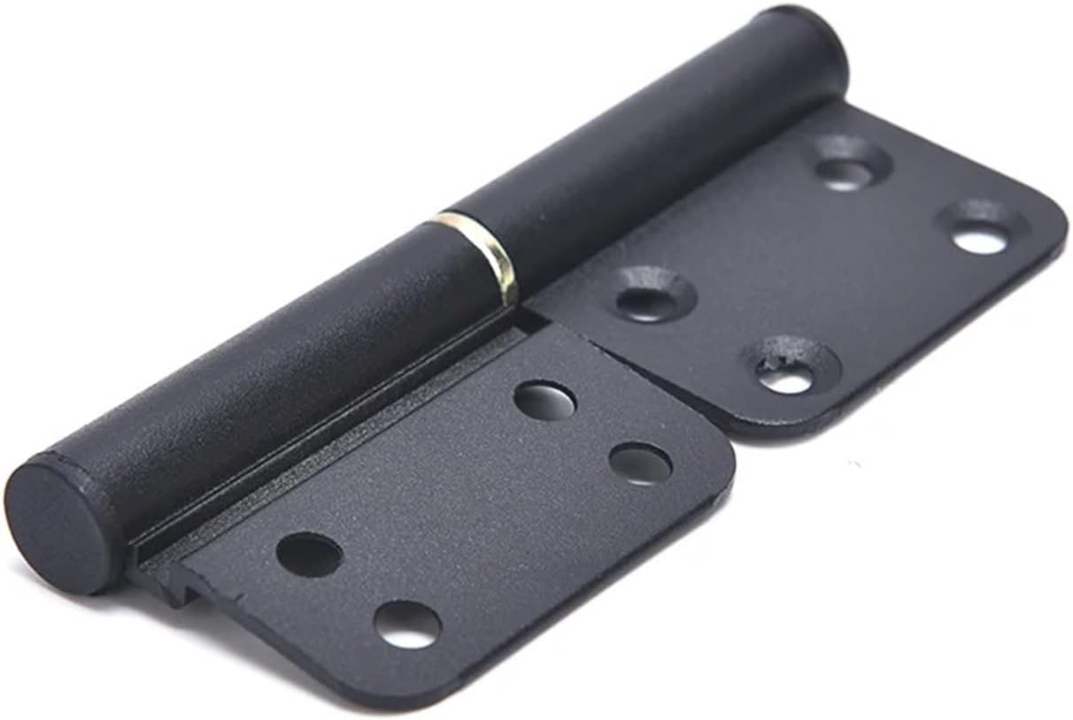 Adjustable Hinges Door Closing Hinges 2pcs Aluminum Door Silver/Black Flag-Type Hinge Removable 4 Inch Cabinet Door Hinge(Black)