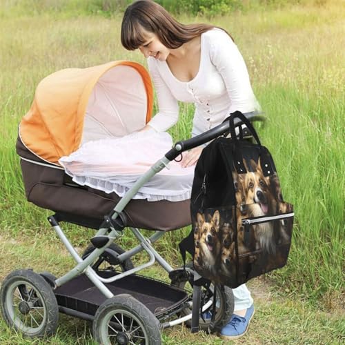 Sac à dos à langer grande capacité imperméable motif Corgi - 6