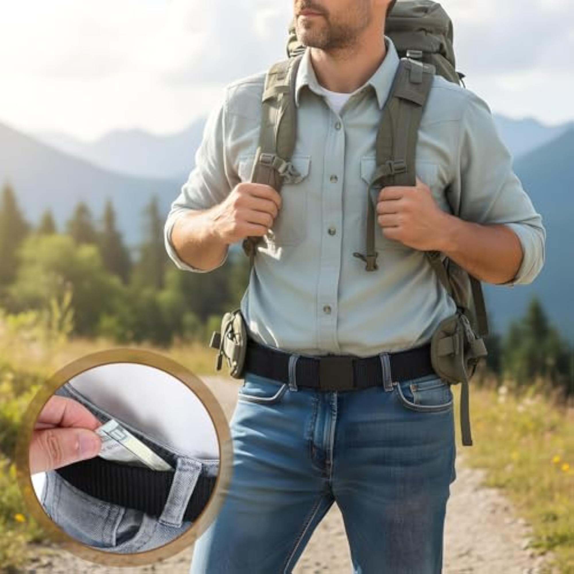 Travel Money Belt with Secret Compartment