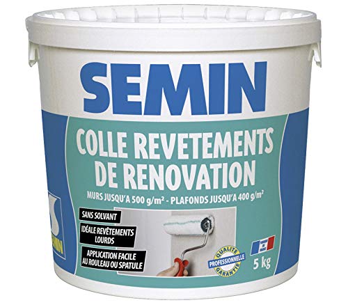Semin - Colle Revêtements de Rénovation Lisse - Pâte - Prête à l'Emploi - Seau de 5 kg