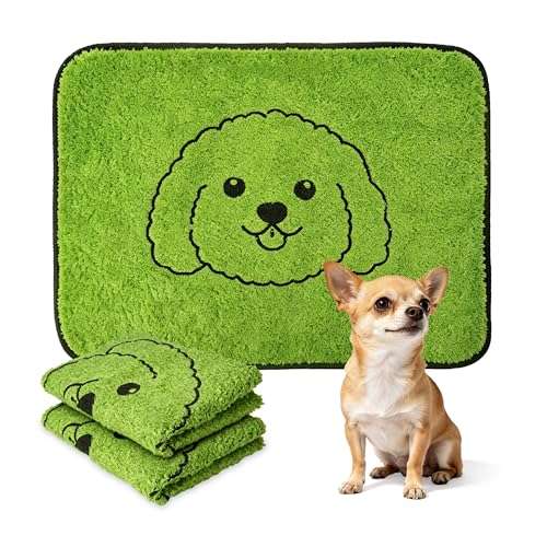 BTSD-home 洗えるペットシーツ 45×60cm 2枚 犬用 トイレシート 芝生風 防水 吸水 速乾 滑り止め 小型犬 子犬 室内しつけ 子犬フェイス柄