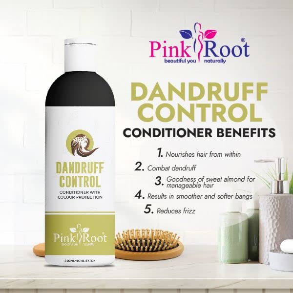 Image of Pink Root Dandruff Control Shampoo 250ml and Conditioner 250ml (Pack of 2) - For Controlling Dandruff, Hair Growth