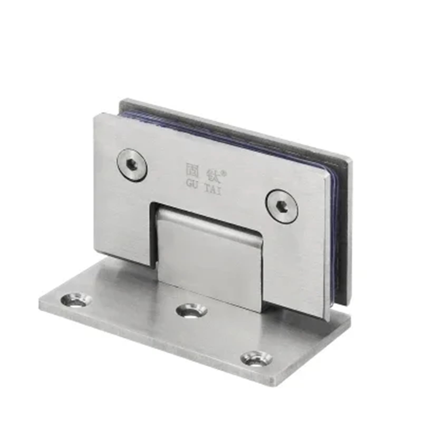 Gadsqdkok Ss-90D Stainless Steel Frameless Glass Nickel Brush Door Hinge 90 Degree Bathroom Clip Bathroom Folding Glass Clip Bt-4002(Ss-90D)