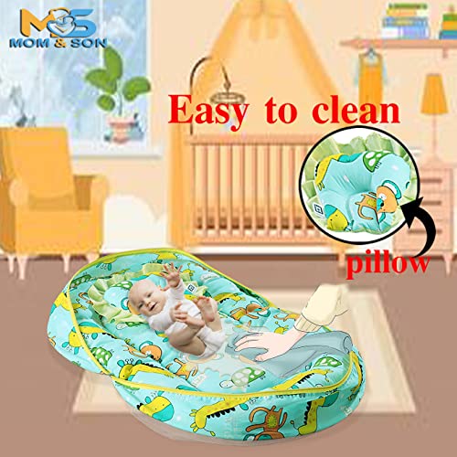 Image of MOM & Son Baby Bedding Set Mattress with Net & Baby Sleeping Bag (0-3 Months) (Green)