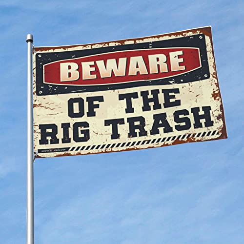 Drapeau de piscine Beware of The Rig Trash pour vos soirées et décors extérieurs