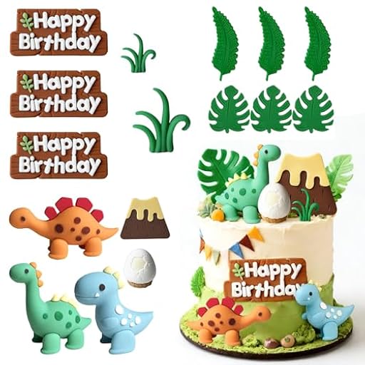 LIULINY 16 Piezas Dinosaurio Decoración para Tartas, Topper de Pastel de Cumpleaños de Dinosaurio, Decoraciones para Cake de Animales, para Tartas de Cumpleaños, Fiestas, Fiestas Temáticas Animales | Ya disponible en tu tienda friki favorita! En mundofriki.es!
