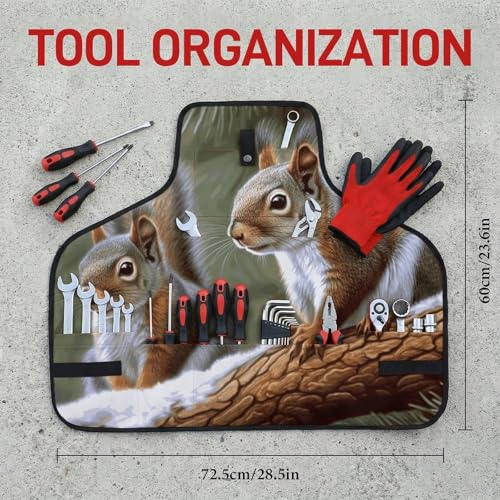 Delantal de trabajo Little Squirrel con bolsillos ajustables miniatura 2