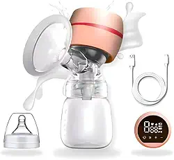 Bomba de Tirar Leite Elétrica Portátil Materno com Mamadeira Bombinha Extratora Coletor Infantil Automatica Digital 9 Níveis de Sucção Baixo Ruído Confortável 2 Modos Bebê Neném Fácil de Limpar Bombinha