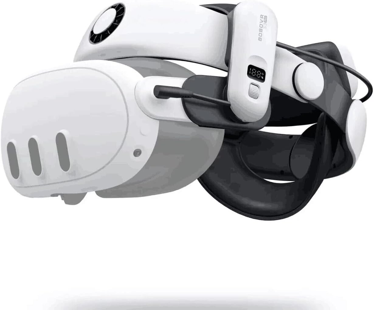 BOBOVR S3 Pro Super Strap VR Accessories Compatible with Meta Quest 3S/Quest 3, 2 IN 1Headstrap and Head air Conditioning, 10000mah Hot-Swappable Battery Pack Fit For Oculus Quest3
