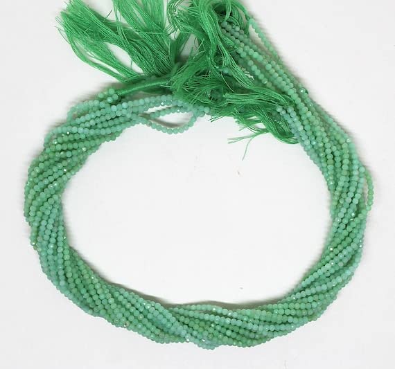 Perles chrysoprase rondelles facettées 2.5mm pour création de bijoux