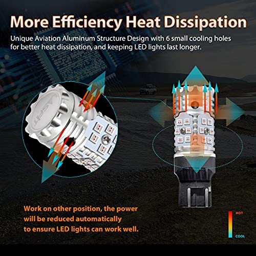 Lasfit Red 7443 Led Bulb Brake Tail Light 7444 Canbus Ready Anti Hyper Flash Built In Resistor, Error Free, Plug And Play (2Pcs) #TOP5